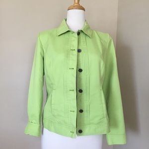 Chicos Jacket Lime Green Size 0